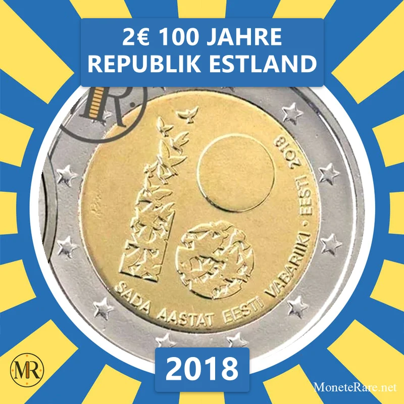 Estland 2€ 100 Jahre Republik Estland 2018 (Münzfoto)