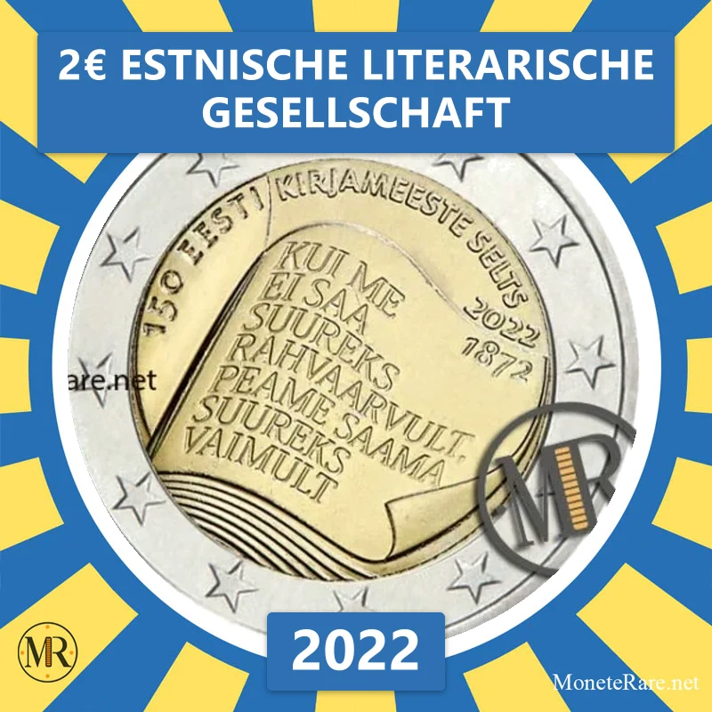 Estland 2€ Estnische Literarische Gesellschaft 2022 (Münzfoto)