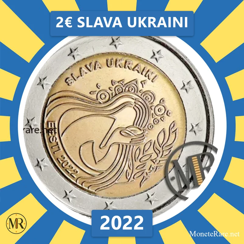 Estland 2€ Slava Ukraini 2022 (Münzfoto)