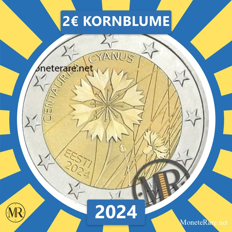 Estland 2€ Kornblume 2024 (Münzfoto)