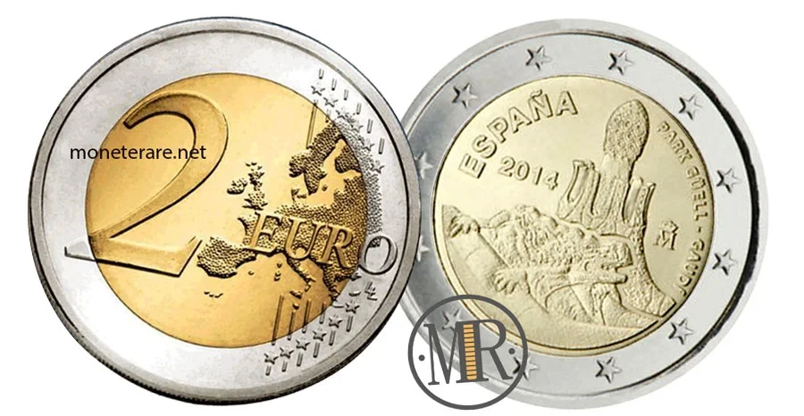 2 Euro Commemorativi Spagna 2014 Parco Güell