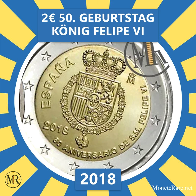 Estland 2€ 50. Geburtstag König Felipe VI 2018 (Münzfoto)
