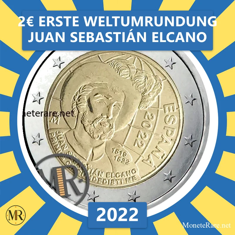 Estland 2€ Erste Weltumrundung Juan Sebastián Elcano 2022 (Münzfoto)