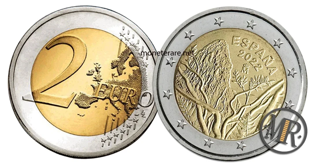 2 Euro Gedenkmünzen Spanien 2022 Nationalpark Garajonay