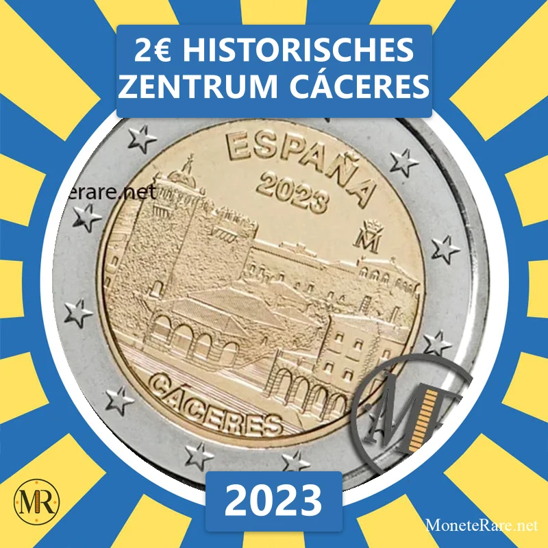 Estland 2€ Historisches Zentrum Cáceres 2023 (Münzfoto)