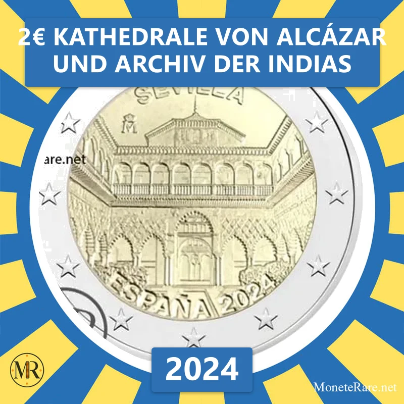 Estland 2€ Kathedrale von Alcázar und Archiv der Indias 2024 (Münzfoto)