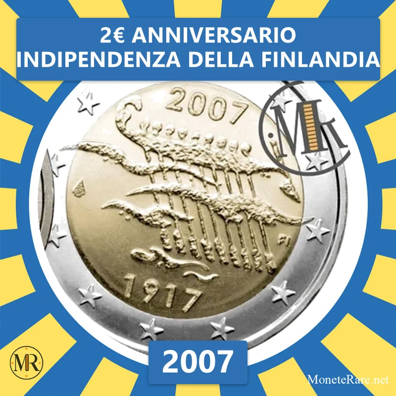 Finnland 2€ Jubiläum der Unabhängigkeit Finnlands 2007 (Münzfoto)