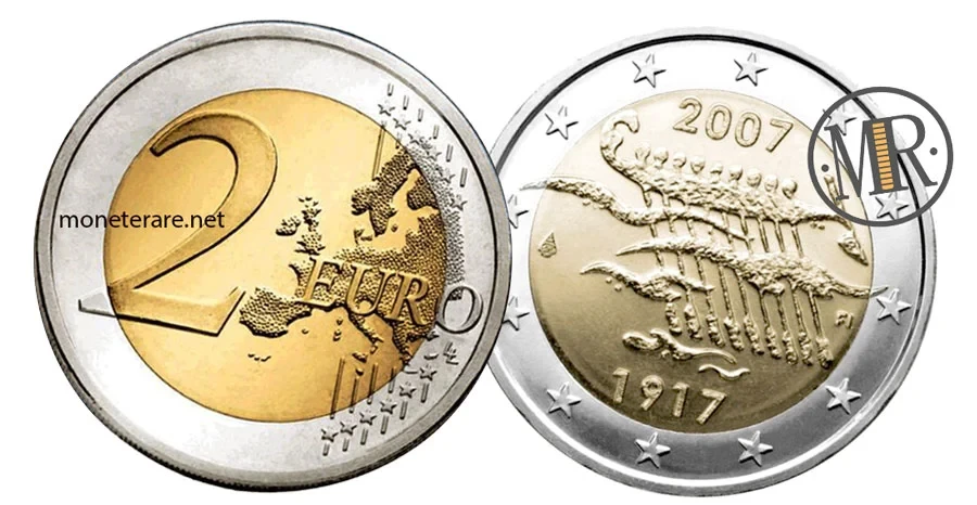 2 Euro Commemorativi Finlandia 2007 - Anniversario Indipendenza della Finlandia