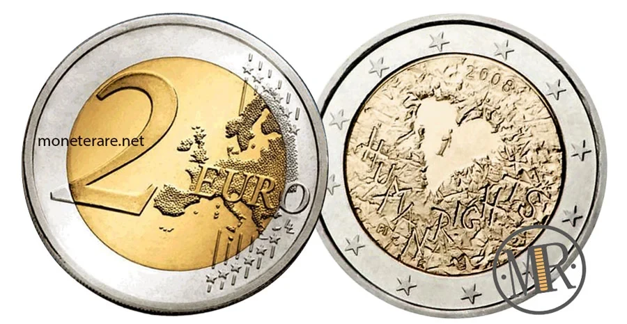 2 Euro Gedenkmünze Finnland 2008 - Erklärung der Menschenrechte