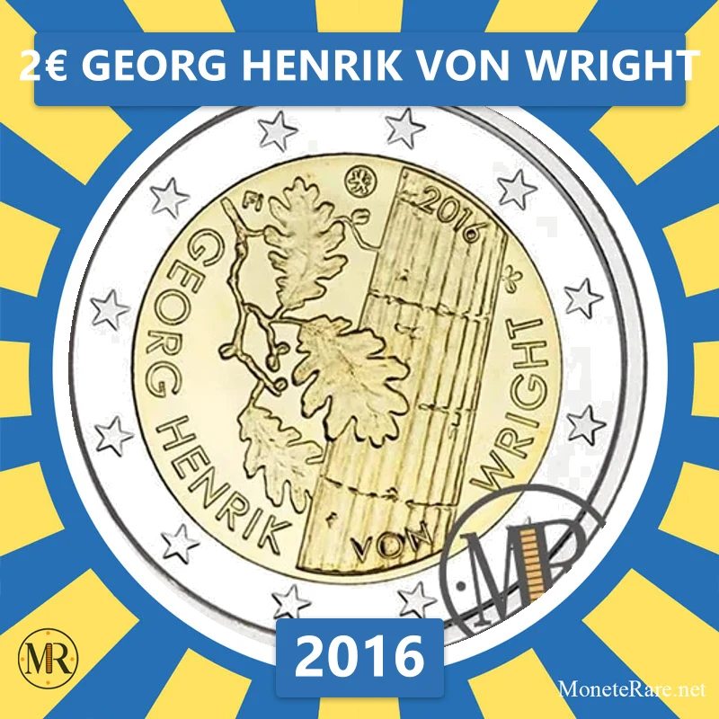 Finnland 2€ Georg Henrik von Wright 2016 (Münzfoto)