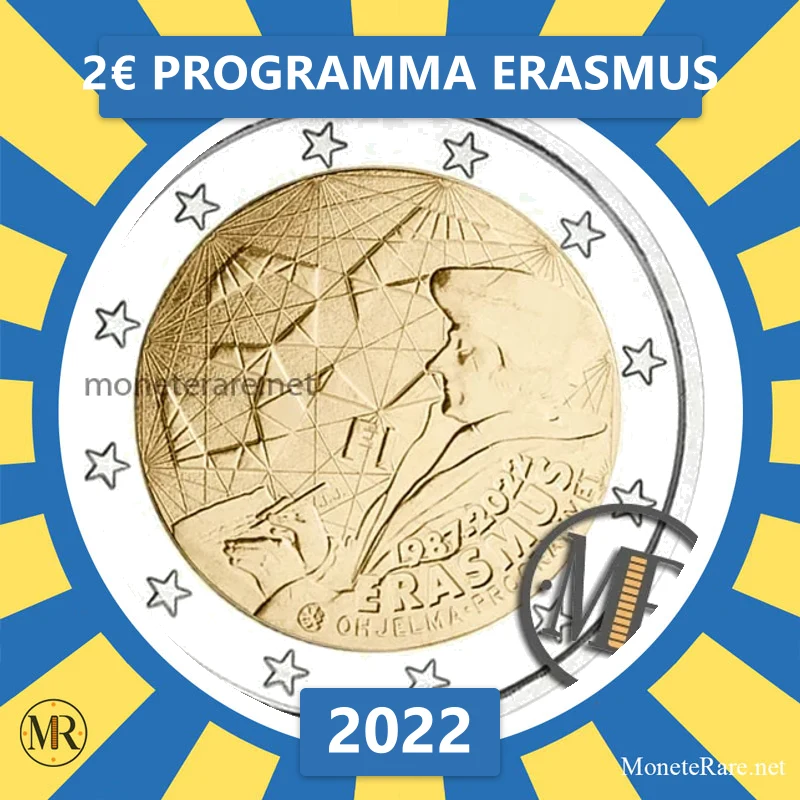 Finnland 2€ Erasmus-Programm 2022 (Münzfoto)