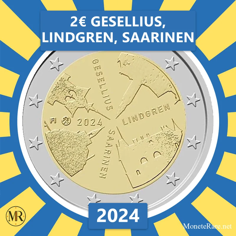 Finnland 2€ Gesellius, Lindgren, Saarinen 2024 (Münzfoto)