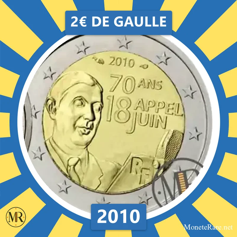 Frankreich 2€ De Gaulle 2010 (Münzfoto)