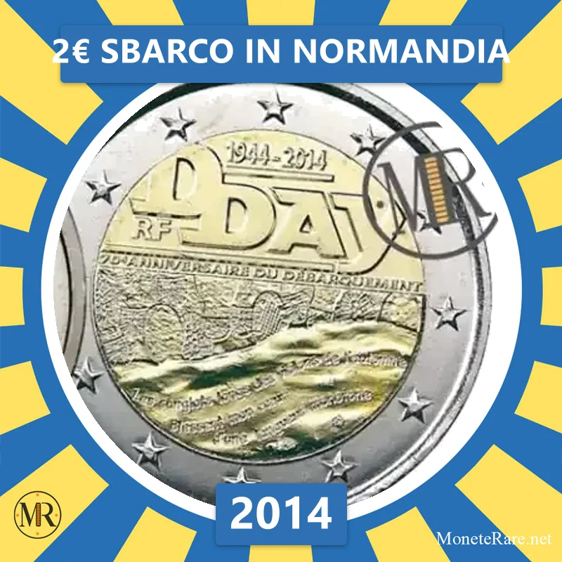 Frankreich 2€ Sbarco in Normandia 2014 (Münzfoto)