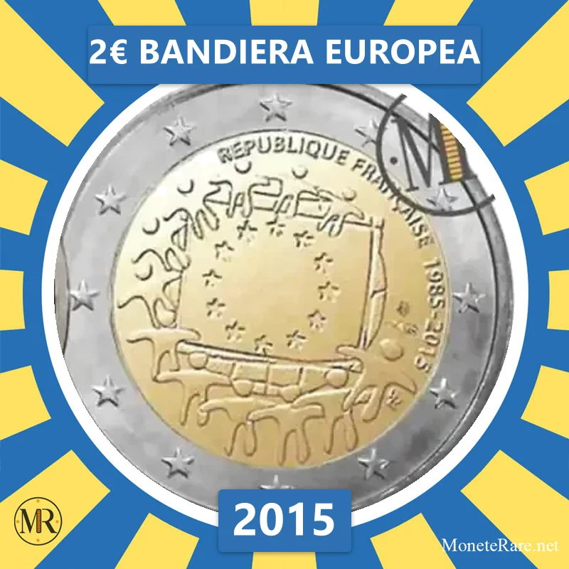 Frankreich 2€ Europaflagge 2015 (Münzfoto)