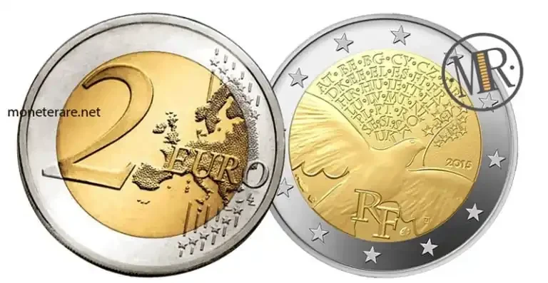 2 Euro Gedenkmünze Frankreich 2015 - Frieden
