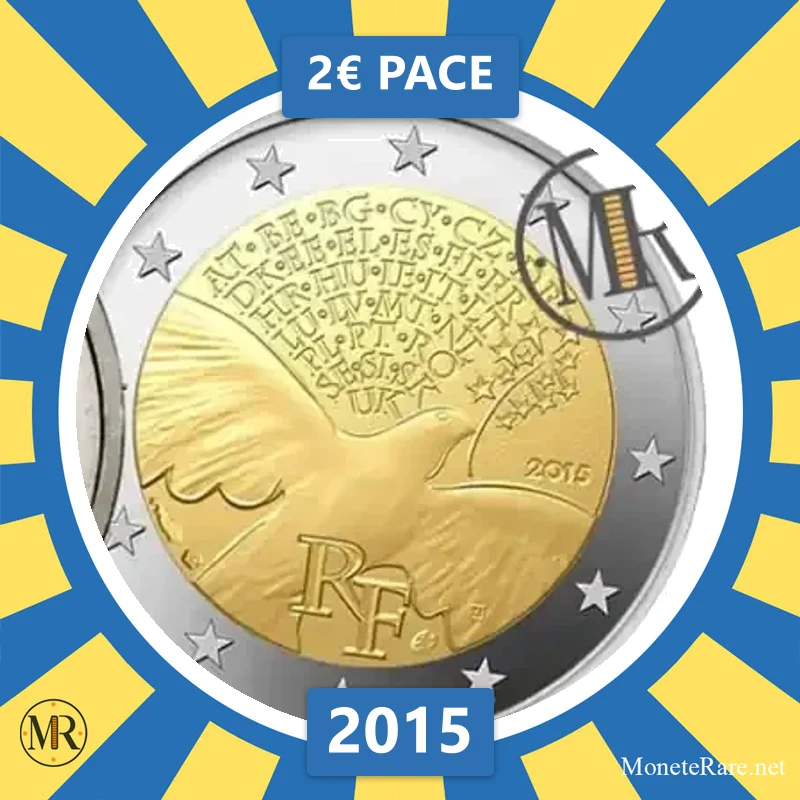 Frankreich 2€ Frieden 2015 (Münzfoto)