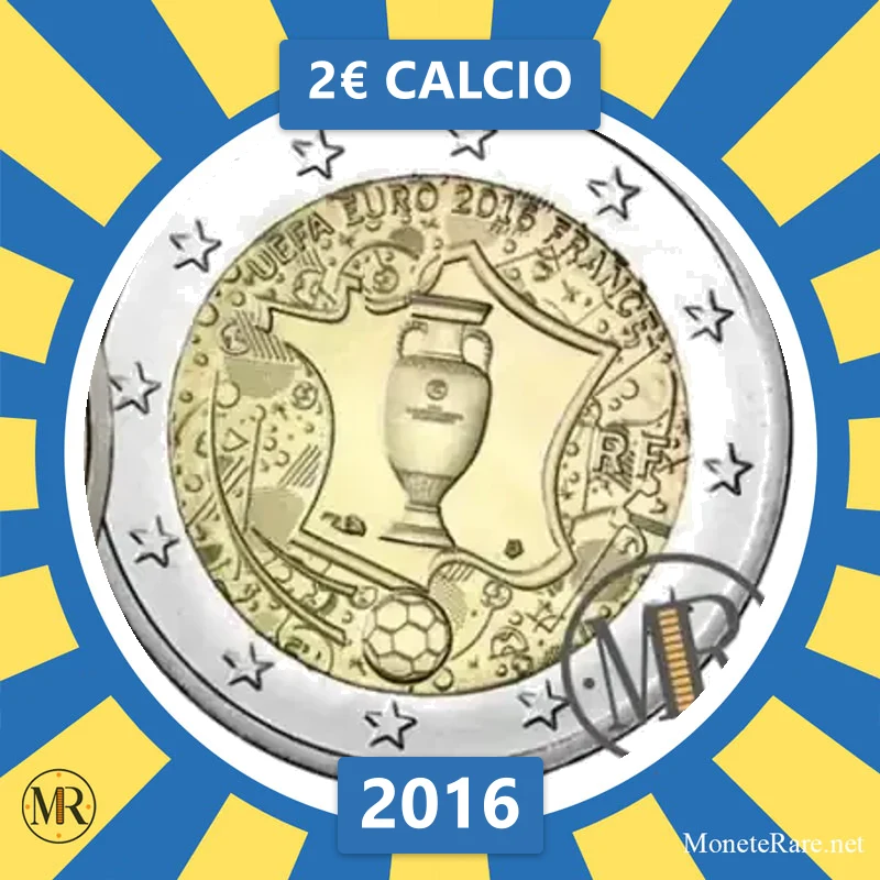 Frankreich 2€ Calcio 2016 (Münzfoto)