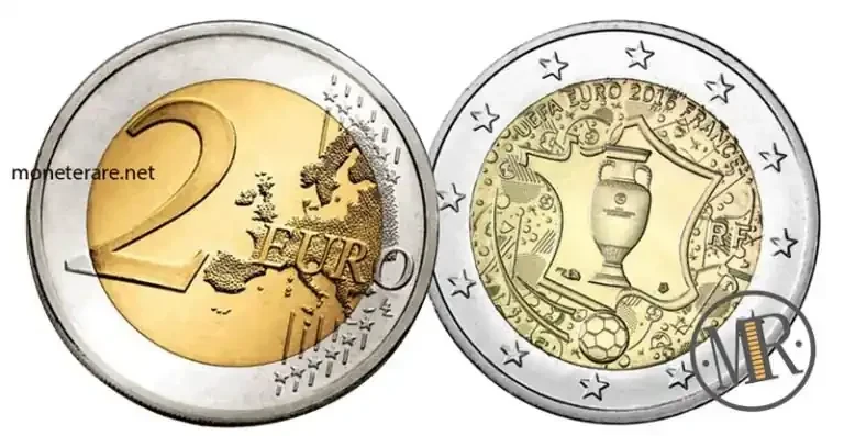 2 Euro Commemorativi Francesi 2016 - Calcio