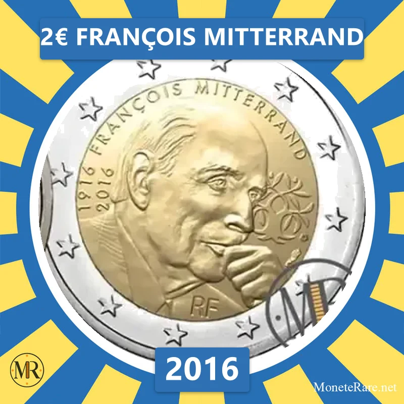 Frankreich 2€ François Mitterrand 2016 (Münzfoto)