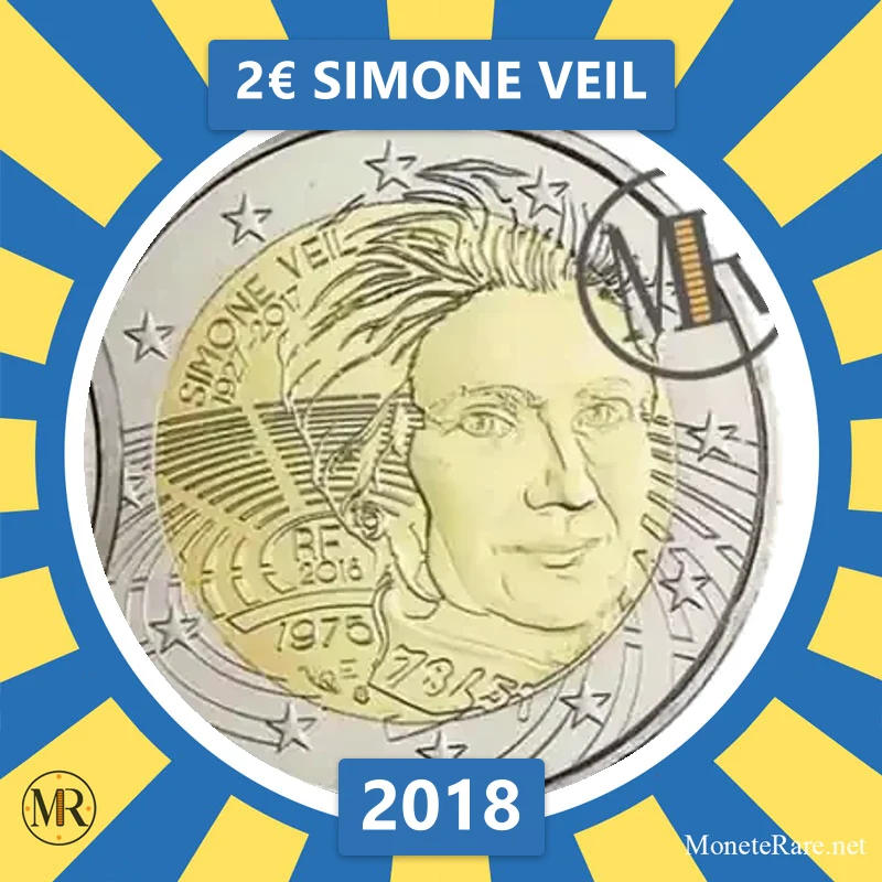 Frankreich 2€ Simone Veil 2018 (Münzfoto)