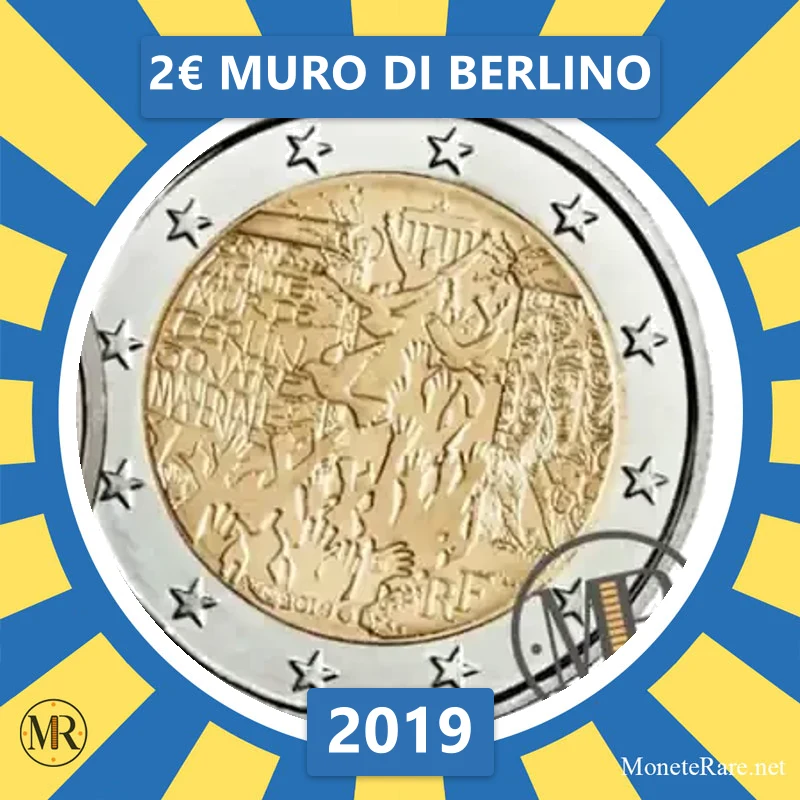 Frankreich 2€ Berliner Mauer 2019 (Münzfoto)