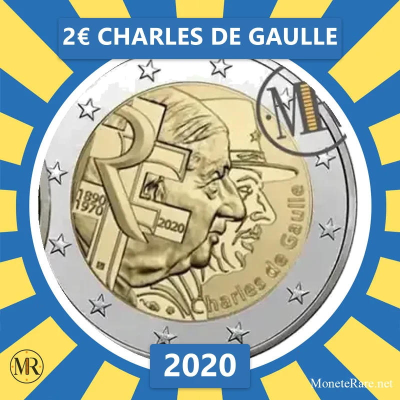 Frankreich 2€ Charles de Gaulle 2020 (Münzfoto)