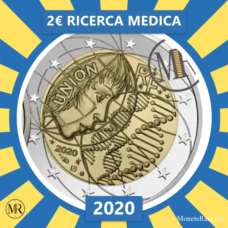 Frankreich 2€ Medizinische Forschung 2020 (Münzfoto)