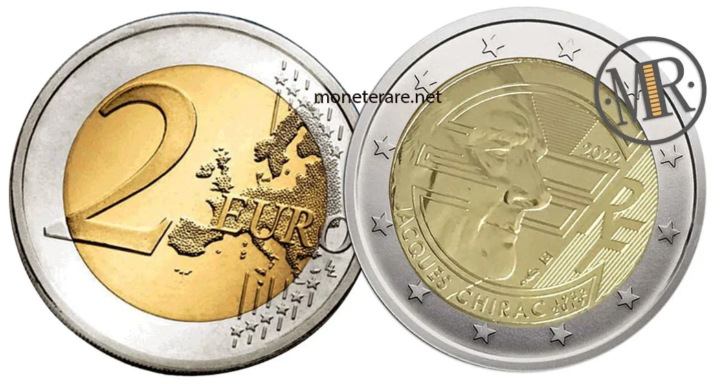 2 Euro Gedenkmünzen Frankreich 2022 Jacques Chirac