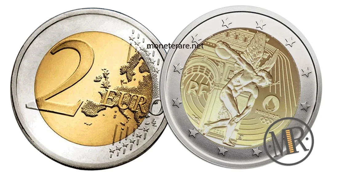 2 Euro Gedenkmünzen Frankreich 2022 XXXIII Olympische Spiele Paris 2024