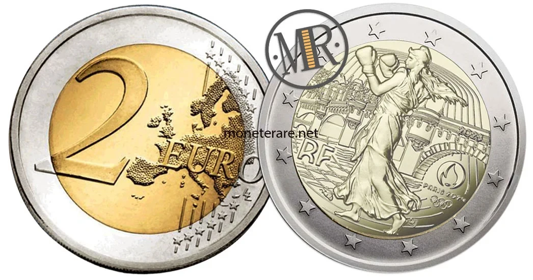 2 Euro Gedenkmünze Frankreich 2023 XXXIII Olympische Spiele Paris 2024