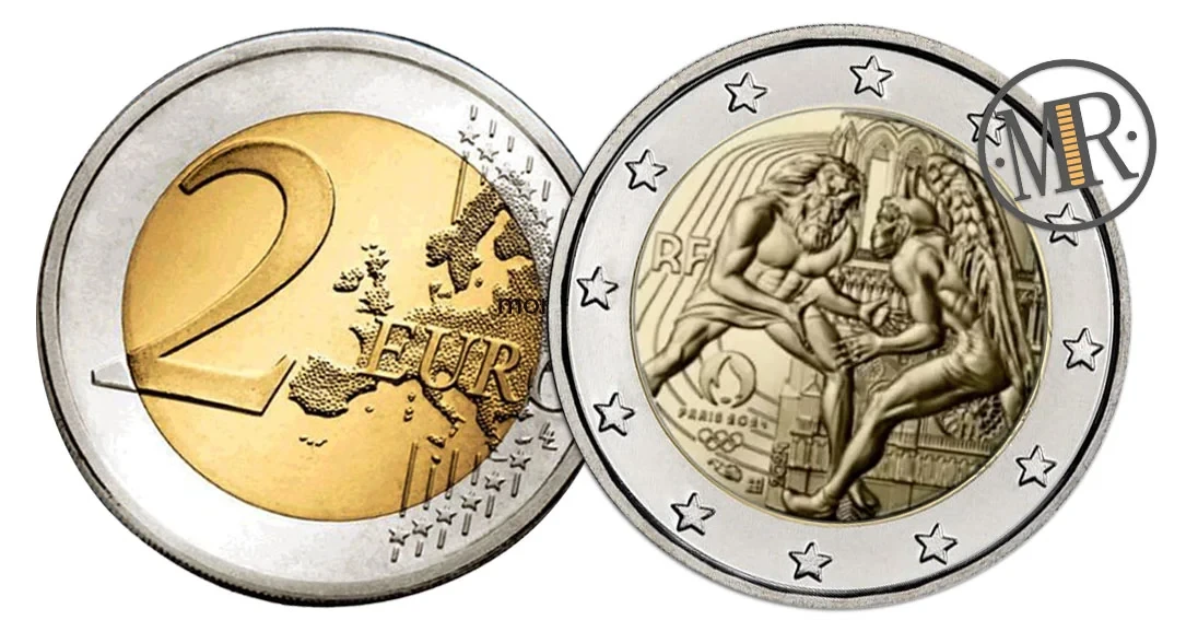 2 Euro Gedenkmünzen Frankreich 2024 Olympische Spiele Paris 2024 Herkules