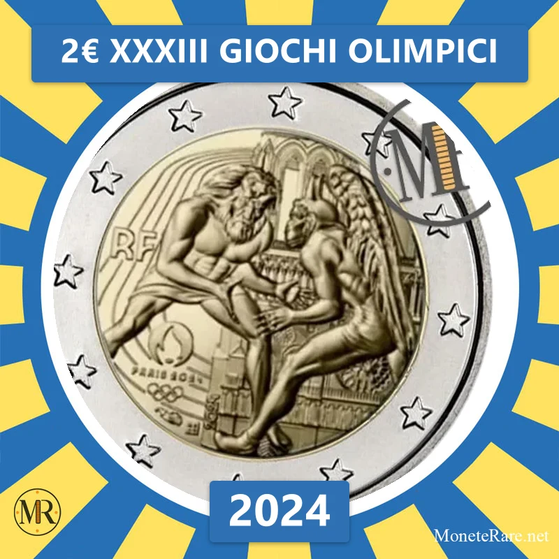 Frankreich 2€ XXXIII Giochi Olimpici 2024 (Münzfoto)