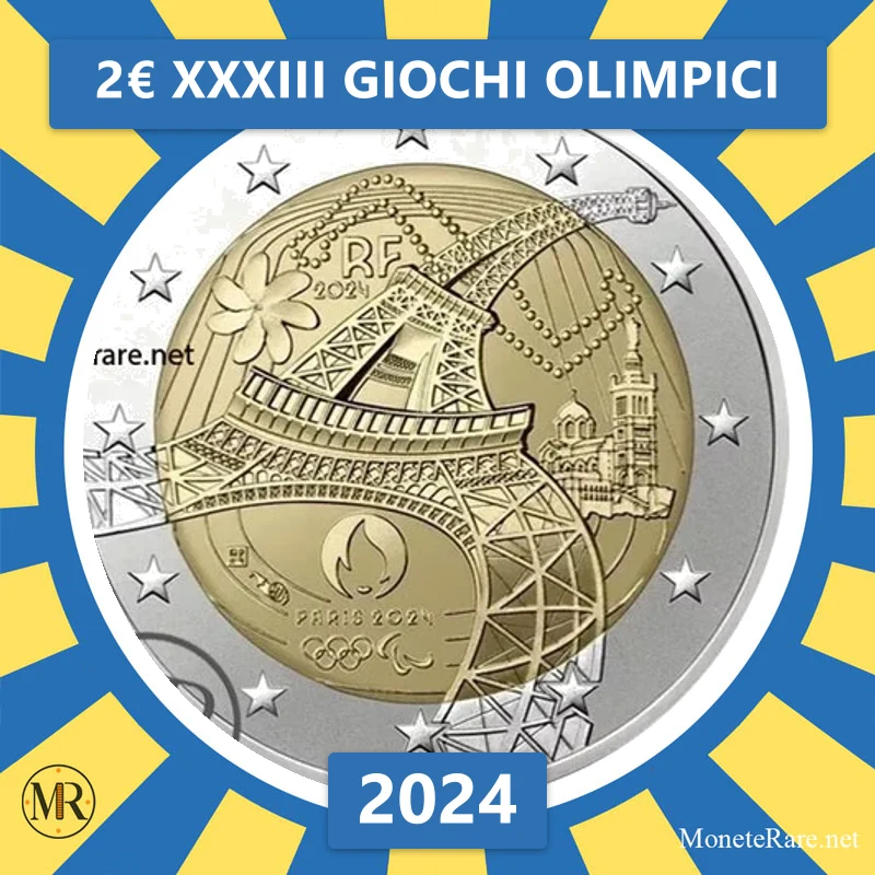 Frankreich 2€ XXXIII Giochi Olimpici 2024 (Münzfoto)