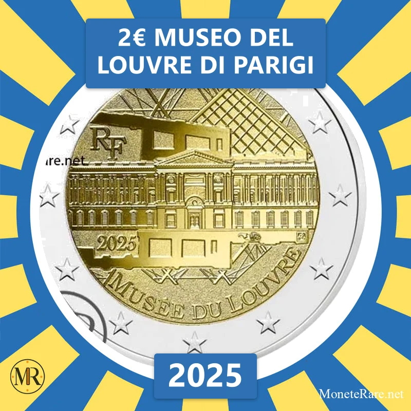 Frankreich 2€ Louvre Museum in Paris 2025 (Münzfoto)
