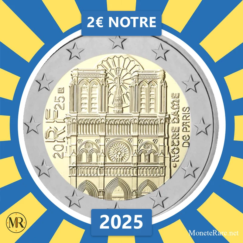 Frankreich 2€ Notre 2025 (Münzfoto)
