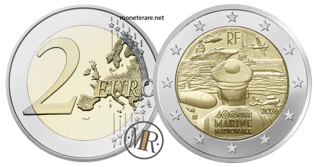 Frankreich 2-Euro-Gedenkmünze 2026 – 400° anniv. Marina Militare