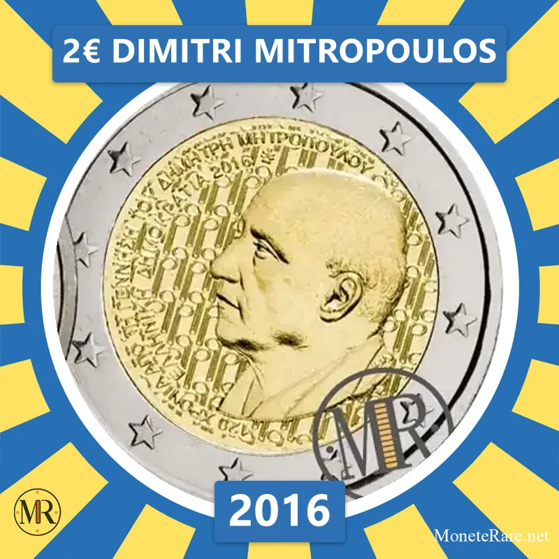 Griechenland 2€ Dimitri Mitropoulos 2016 (Münzfoto)