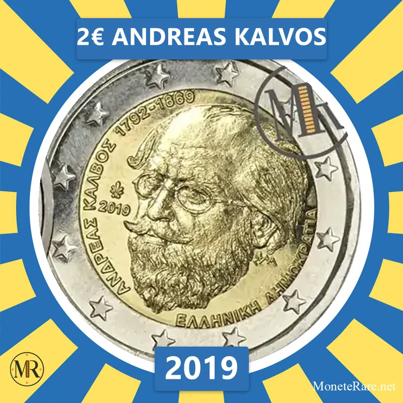 Griechenland 2€ Andreas Kalvos 2019 (Münzfoto)