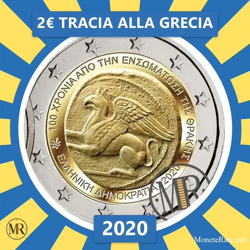 Griechenland 2€ Tracia alla Grecia 2020 (Münzfoto)