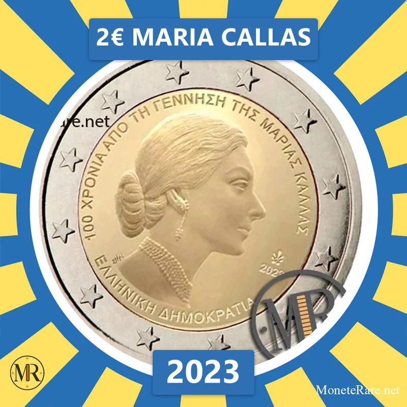Griechenland 2€ Maria Callas 2023 (Münzfoto)