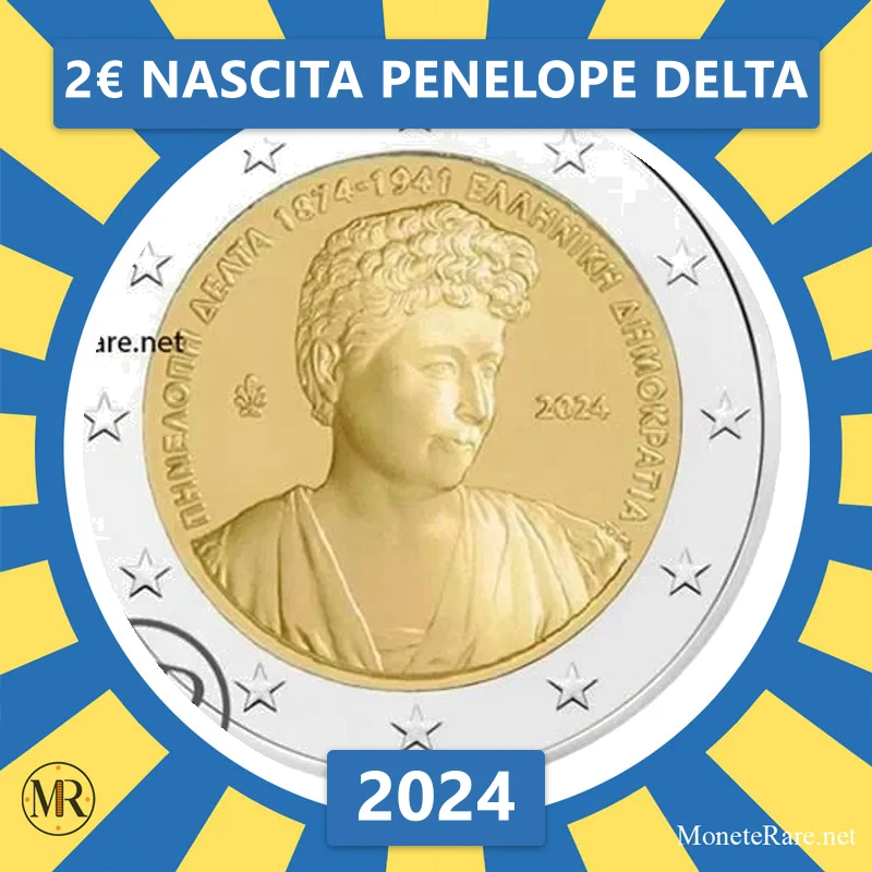 Griechenland 2€ Geburt von Penelope Delta 2024 (Münzfoto)