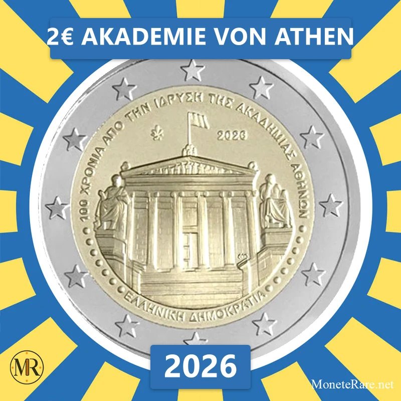 Griechenland 2€ Akademie von Athen 2026 Griechenland 2€ Akademie von Athen 2026 (Münzfoto)
