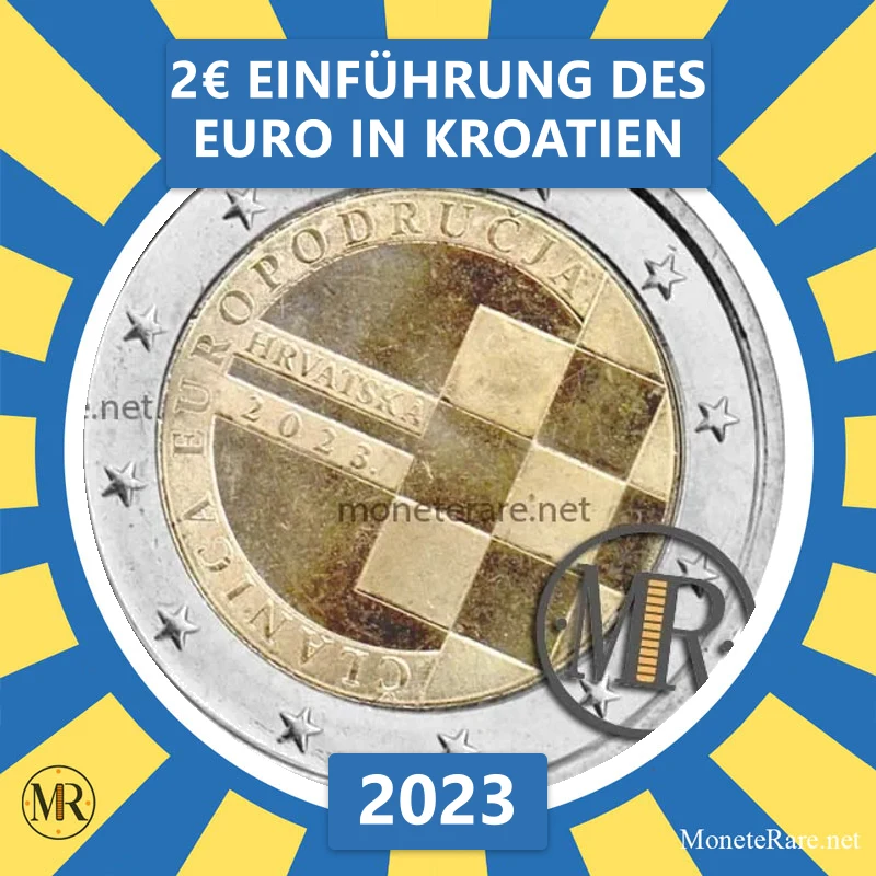 Kroatien 2€ Einführung des Euro in Kroatien 2023 (Münzfoto)