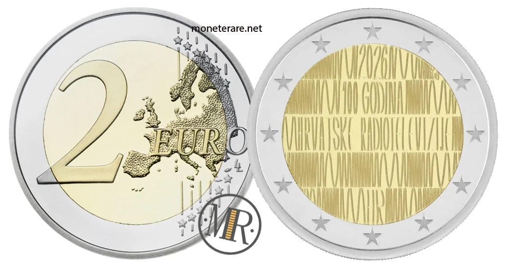 Kroatien 2-Euro-Gedenkmünze 2026 – Kroatischer Rundfunk und Fernsehen