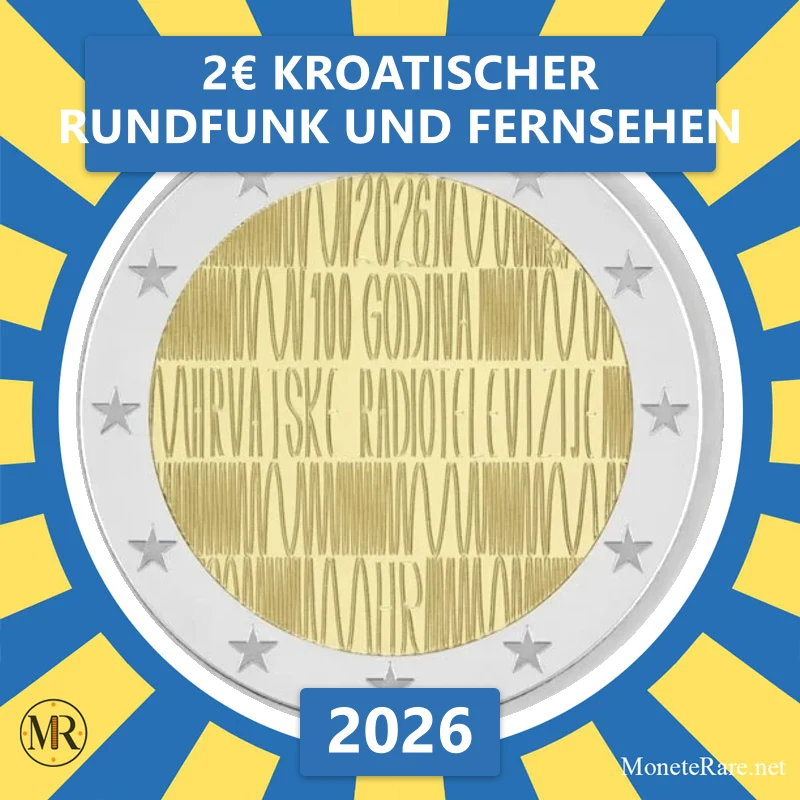 Kroatien 2€ Kroatischer Rundfunk und Fernsehen 2026 (Münzfoto)