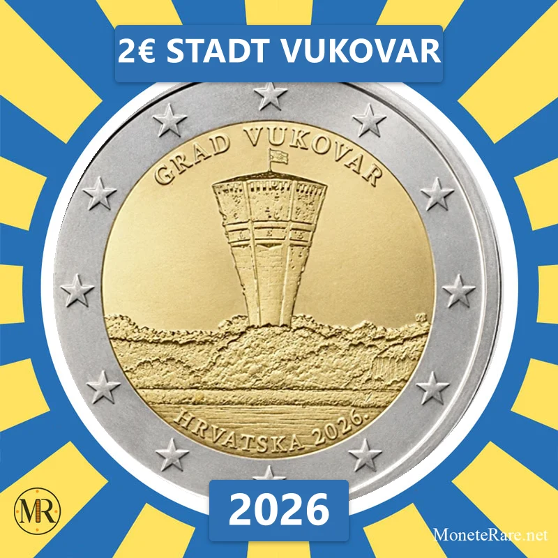 Kroatien 2€ Stadt Vukovar 2026 (Münzfoto)