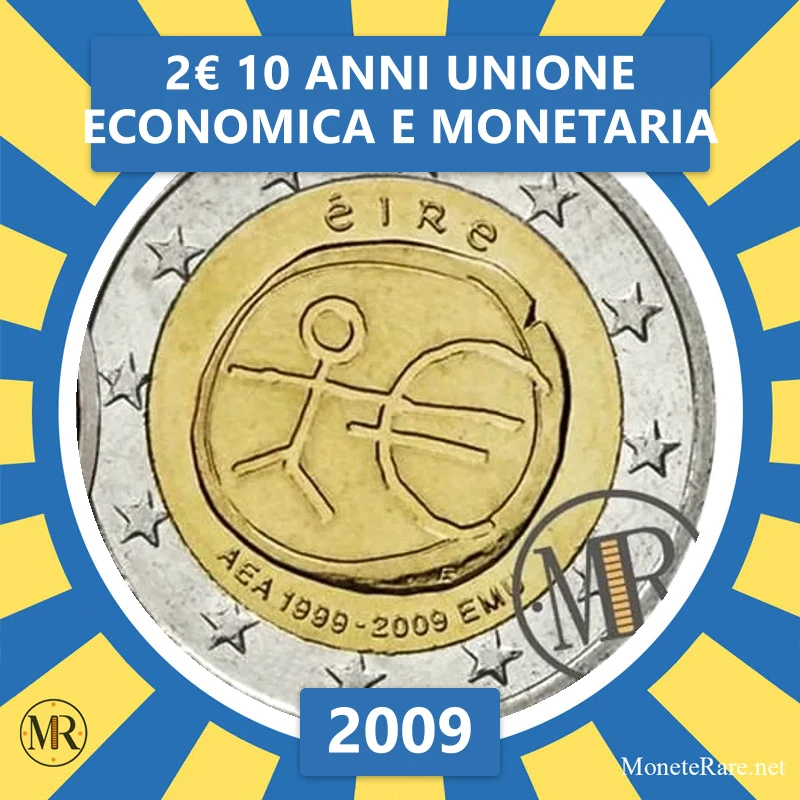 Irland 2€ 10 Jahre Wirtschafts- und Währungsunion 2009 Irland 2€ 10 Jahre Wirtschafts- und Währungsunion 2009 (Münzfoto)