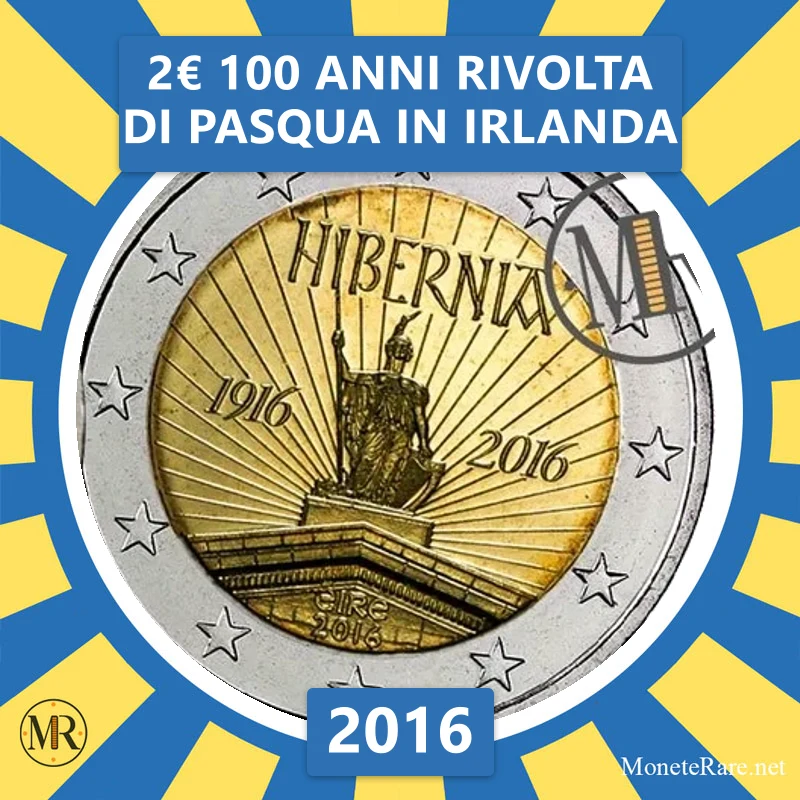 Irland 2€ 100 Jahre Osteraufstand in Irland 2016 Irland 2€ 100 Jahre Osteraufstand in Irland 2016 (Münzfoto)