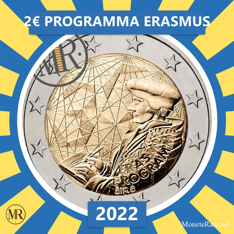Irland 2€ Erasmus-Programm 2022 (Münzfoto)